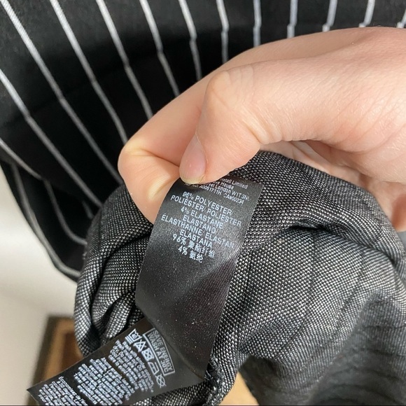 Miss Selfridge Pin Striped Dress NWT Sz 6 Black White Long Sleeve Midi - Picture 8 of 9